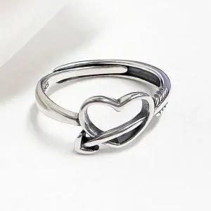 TBZ 925순은반지 큐피트가 머문 하트R385 프리사이즈