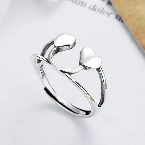 [에이치플러스몰]TBZ 925순은반지 사랑의연결R382 프리사이즈 실버반지