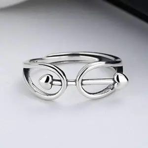 [에이치플러스몰]TBZ 925순은반지 사랑이온순간R393 프리사이즈 실버반지