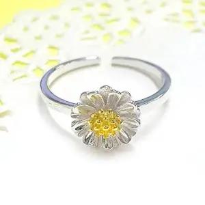 [에이치플러스몰]TBZ 전체925실버반지 데이지꽃한송이 프리사이즈 오픈링