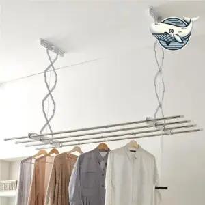 아파트빨래건조대 벽면 수납 천장형 빨래 건조대 베란다 3단