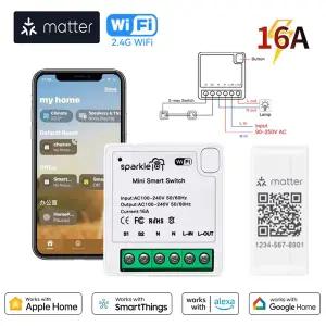 물질 WIFI 스마트 스위치 릴레이 스마트 차단기 음성 제어 Homekit Siri 1 CH 모듈 자동화 Alexa Google 홈