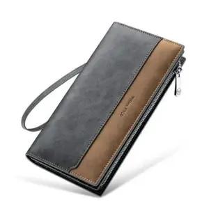 남성지갑 윌리엄폴로 남성용 블루 브라운 배색 극세사 장지갑