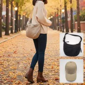 [오너클랜]WL (AS가능)하이타브 1+1 크로와상백 반달 가방 여성 크로스 미니 백