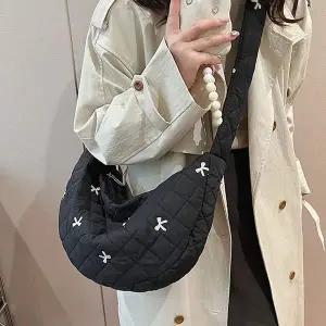 [오너클랜]WL 여성 데일리 패딩 가벼운 크로스 백 가방 블랙 여자크로스백