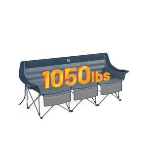 컵 홀더와 포켓이 있는 팀버 리지 3인용 캠핑 의자, 야외 접이식 러브시트 피크닉, 해변, 잔디밭, 스포츠, 블루를 위한 1050파운드 용량의 헤비 듀티 소파