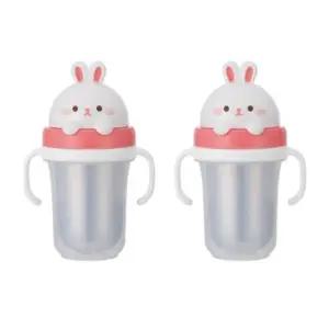에.디.슨 유아컵 이중 스텐 빨대컵 휴대용 물통 토끼 X2