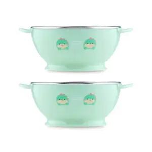 에.디.슨 유아식기 스텐 그릇 간식볼 시리얼볼 공룡 X2