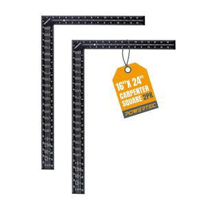 파워텍 프레임 스퀘어, 16인치 x 24인치 카펜터 서까래 테이블, 목공용 목공 계단 게이지, 건설, 목공, 2PK(80008-P2)