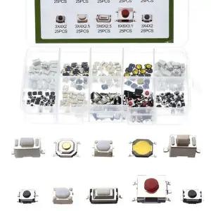 250pcs 자동차 원격 제어 푸시 버튼 스위치 자동차 키 버튼 터치 마이크로 스위치 상자 모델 촉각 푸시 키