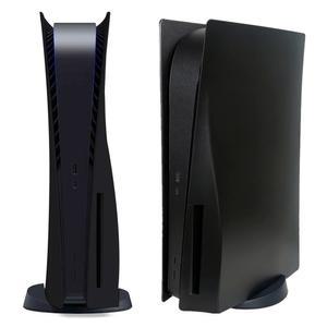 디스크 에디션 페이스 플레이트 커버 PS5 콘솔용 스킨 쉘 패널, 플레이스테이션 5용 액세서리 보호 교체 플레이트(블랙)