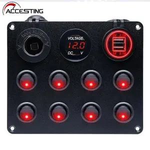 5 갱 8 갱 버튼 로커 토글 스위치 패널 자동차 트럭 용 Usb 제어 해양 보트 RV ATV UTV 캠핑카 캐러밴 회로