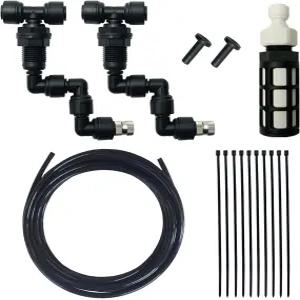 이다복 파충류 테라리움 미스트 액세서리 키트 2PCS 조절식 미스터 노즐 16피트 1/4인치 튜브 검은색