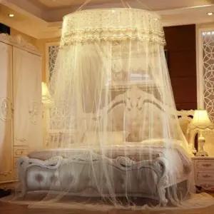 침대캐노피 천정부착 침대 원형 캐노피 모기장 공주 텐트 케노피