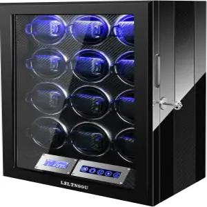 6/12 슬롯 자동 시계 초조용한 일본 모터 내장 LED 조명 LCD 터치스크린 컨트롤을 위한 LELTNSOU 와인더