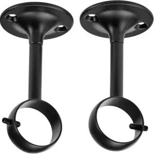 방 칸막이용 아마존 베이직 커튼봉 천장 마운트 브래킷 2개 세트 검은색