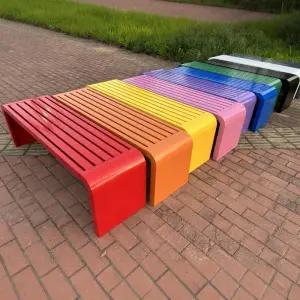 컬러풀 철제 벤치 대기실 휴게 웨이팅 야외용