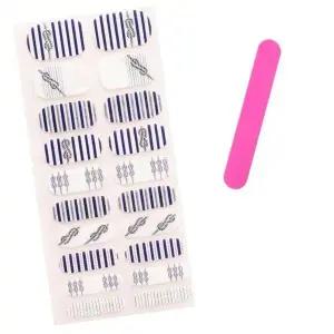 [에이치플러스몰]TBZ 간편사용 패션 네일스티커-마린 스트라이프 네일패치