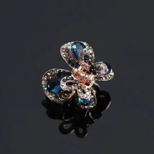 [에이치플러스몰]TBZ 화려한 큐빅 나비 집게핀 네이비 집게머리핀 집게삔