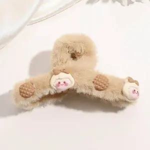 [에이치플러스몰]TBZ 바나나핀 머리꽂이 털집게핀 뽀글이집게핀 소녀