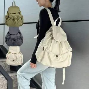 TBZ 앞쪽 스트랩 베이직한 색상 밴딩 포켓 포인트 캐주얼 백팩