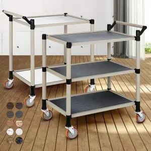 고급형 2단 3단 대 식당서빙카트 스텐 주방음식 원목 드레싱카