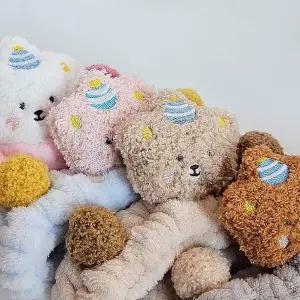 TBZ 곰돌이 파티 뽀글이 캐릭터 세안밴드 머리띠 4Colors