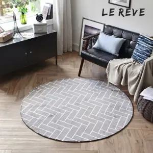 [르헤브] 보들보들 헤링본 나염 원형 카페트 (170R)