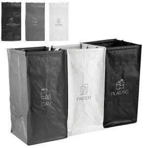 [하프클럽/셀러허브]분리수거함-대형 간편 탈부착 찍찍이 3단 54L