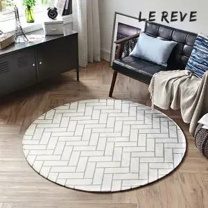 [NS홈쇼핑][르헤브] 보들보들 헤링본 나염 원형 카페트 (100R)[35836445]