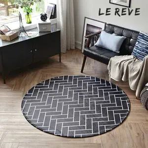 [NS홈쇼핑][르헤브] 보들보들 헤링본 나염 원형 카페트 (200R)[35836570]