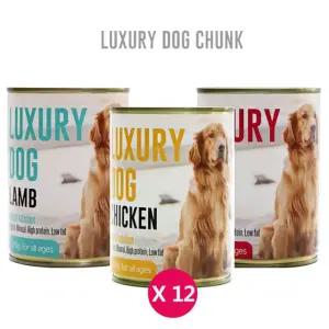럭셔리독 청크 375g x12개 3가지맛 혼합 애견간식캔
