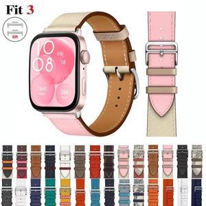 시계 용 가죽 팔찌 3 스트랩 스마트 교체 스포츠 레트로 밴드 피트 2 fit3/2 액세서리