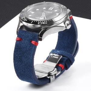 세이코 시계 밴드 버터 플라이 버클 팔찌 빈티지 액세서리에 대한 고품질 스웨이드 가죽 스트랩 18mm 20mm