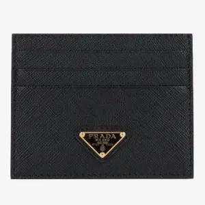 트라이앵글 메탈 로고 사피아노 가죽 카드지갑 1MC025 QHHF0002