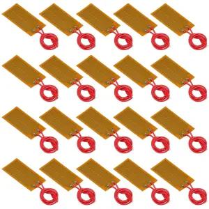 AOICRIE 20개 필름 히터 플레이트 접착 패드 25mmx50mm PI 발열체 12V 7W 스트립 폴리이미드