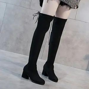 여성 스웨이드 기모안감 가을 따뜻한 롱 부츠 LK-R77T