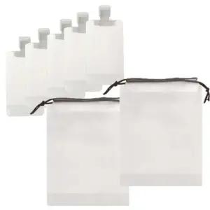 여행용 샴푸 로션 액체 소분용기5 투명파우치2 1set 투명파우치 소분용기 휴대용기 리필용기 여행파우치