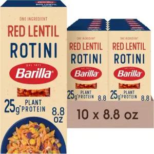 바릴라 레드 렌틸 로티니 파스타 8.8온스 10팩 - 텐 프리 비 GMO 코셔 식물성 단백질