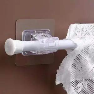 [에이치플러스몰]TBZ 욕실 거실 무타공 접착식 커튼봉 브라켓 2P