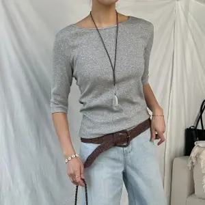 여성 봄 티셔츠 보트넥 모달 골지 5부 7부 슬림핏 이너티 국내생산