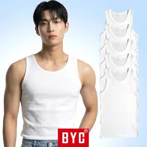 BYC 남성 런닝 세트 5매 에어로쉬 셔츠 쿨 기능성 남자 민소매 나시 여름 BYA1117S