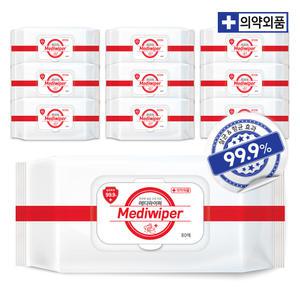 홈앤미 살균 손소독 물티슈 80매 10팩