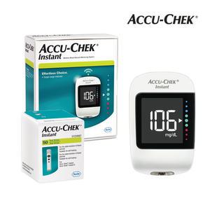 아큐첵 인스턴트 혈당측정기+혈당시험지 2통(총100매)+알콜솜10매
