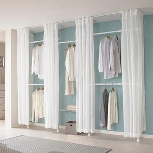 [오늘출발] 6단 커튼 선반 행거 EO-S416W 국민튼튼 드레스룸 옷걸이 시스템 인테리어