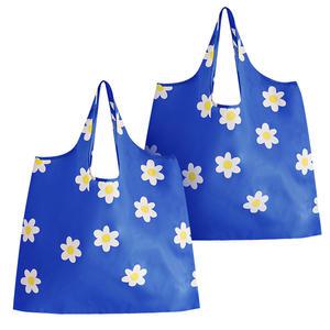 한손에 쏙 접이식 에코백 장바구니_데이지블루, 2개