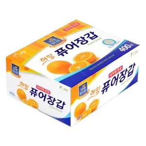 허밍 퓨어 두꺼운 크린 위생장갑 400매 /비닐장갑