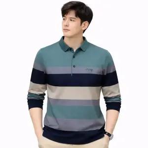 지프 스피릿 남성 스트라이프 긴팔 카라 티셔츠 21889