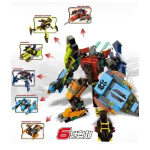(6종묶음-합체시 로봇변신) 스페이스마린 블럭세트/파이터 비행기 블록 놀이