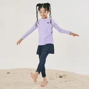 [아레나수영복] 스노클링 여아동 레저 집업 래쉬가드 세트 A4BG1GS71LAV